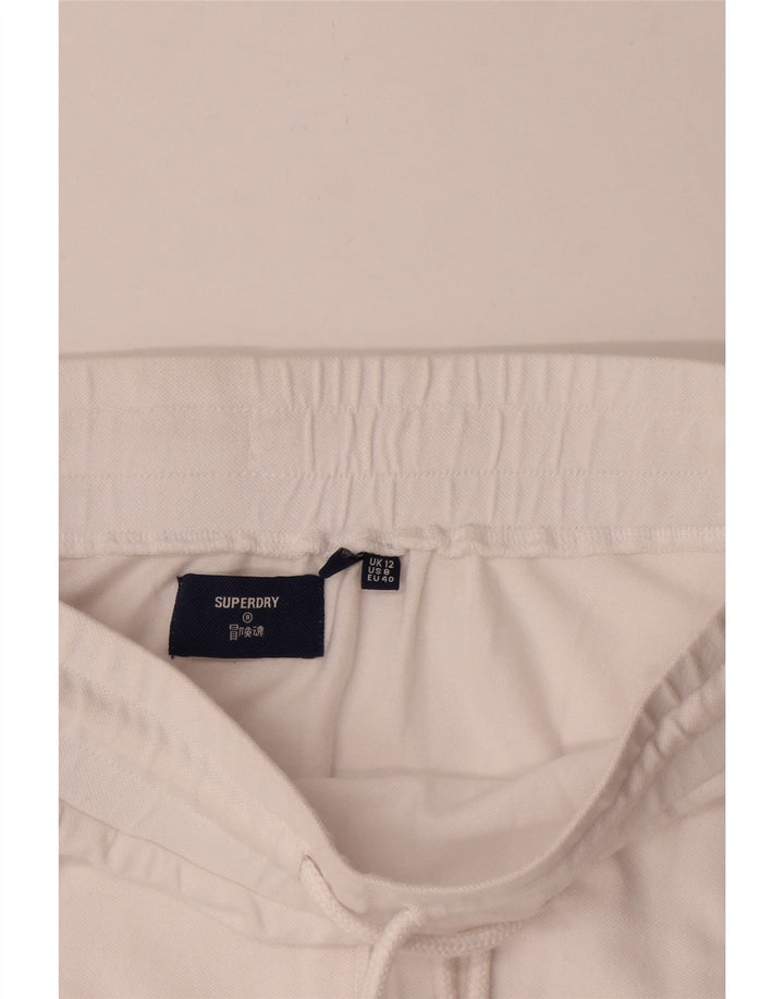 Superdry Mininederdel til kvinder UK 12 Medium W30 Hvidstribet bomuld