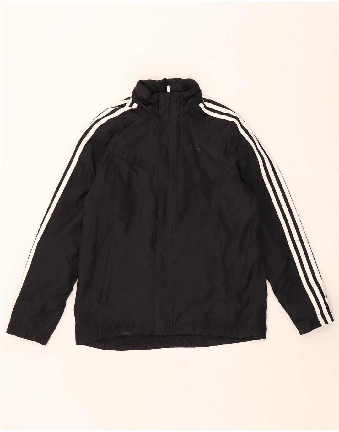 Adidas drenge hættejakke vindjakke 13-14 år sort polyester