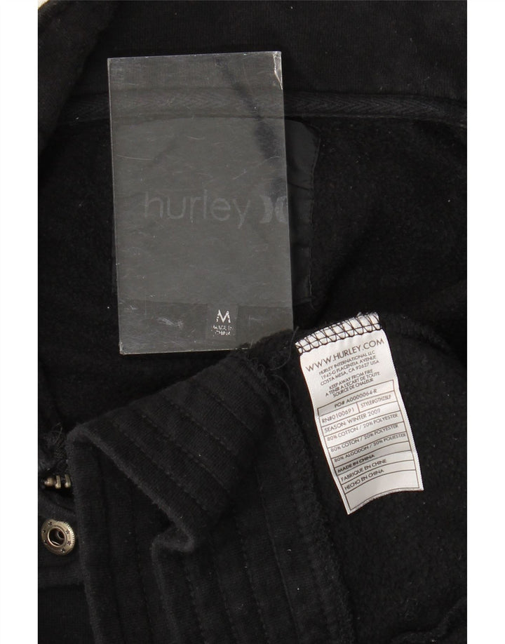 Hurley Womens Crop Military Bomber Jacket UK 14 Medium Black Bomuld