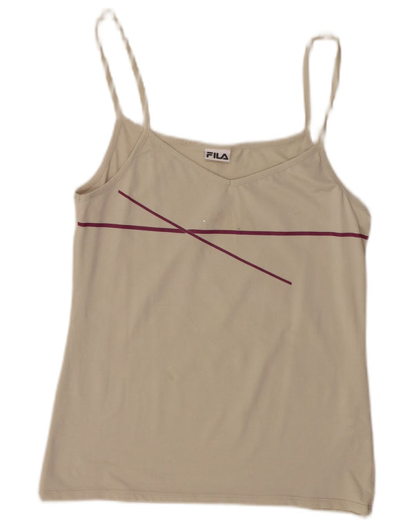Fila Womens Crop Cami Top UK 14 Stor Beige Polyamid