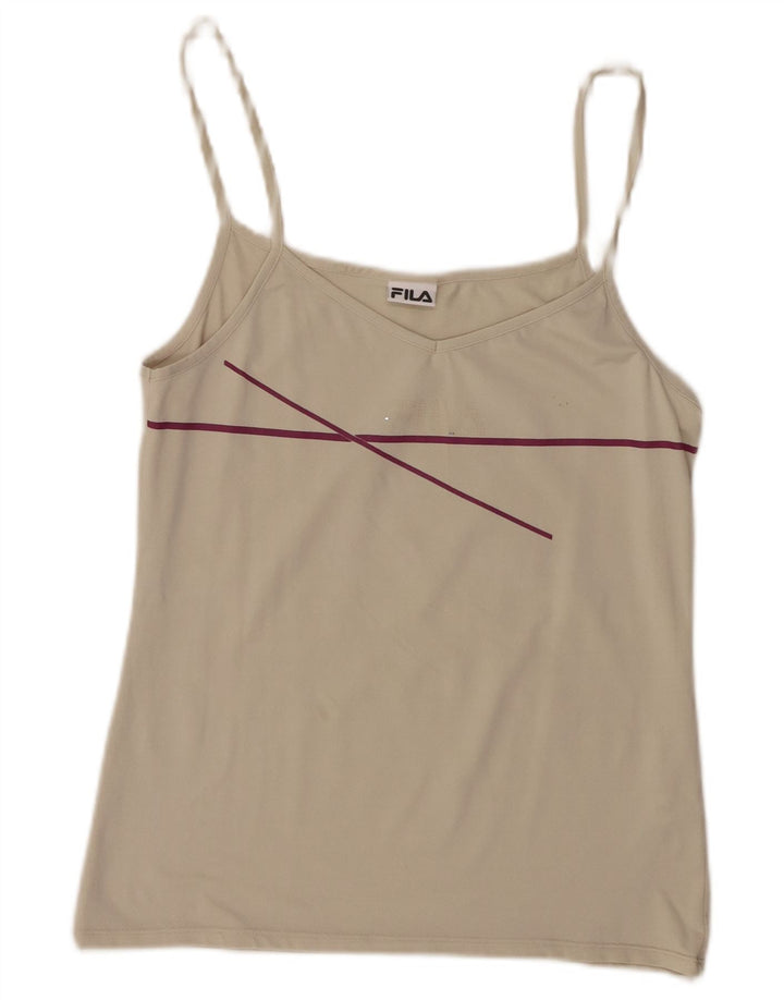 Fila Womens Crop Cami Top UK 14 Stor Beige Polyamid