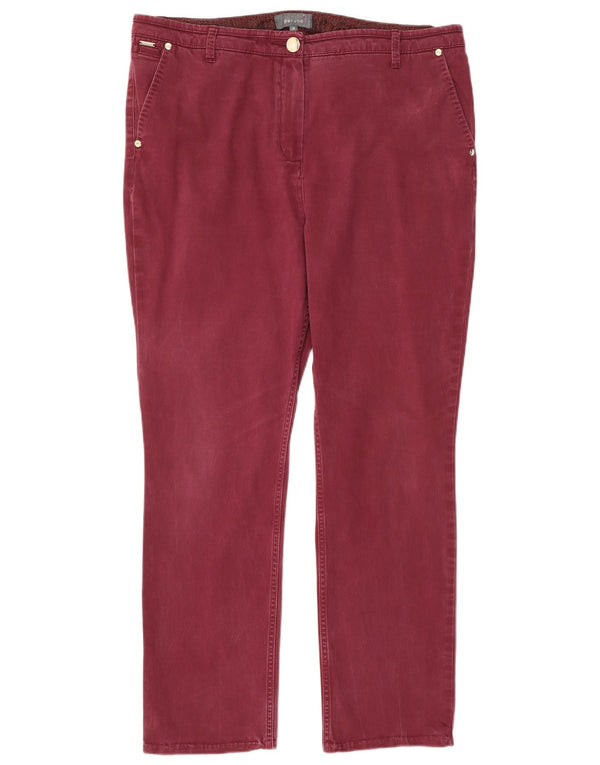 Marks & Spencer Dame Per Una Chino Bukser UK 18 XL W36 L29 Burgundy