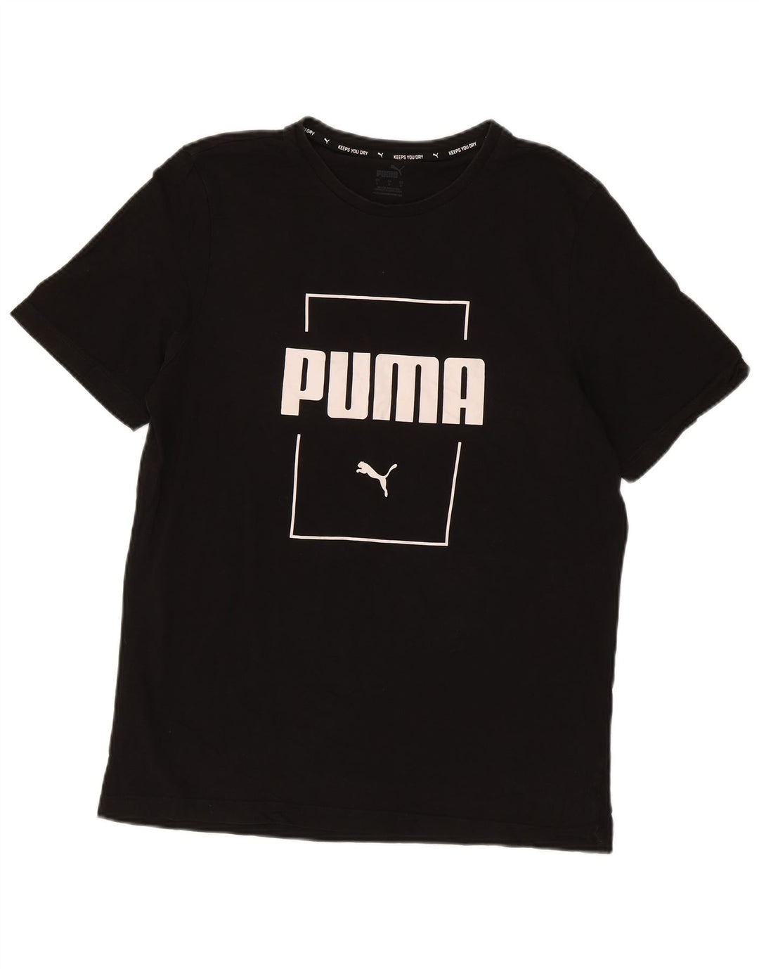 Puma Herre Grafisk T-Shirt Top Stor Sort Bomuld