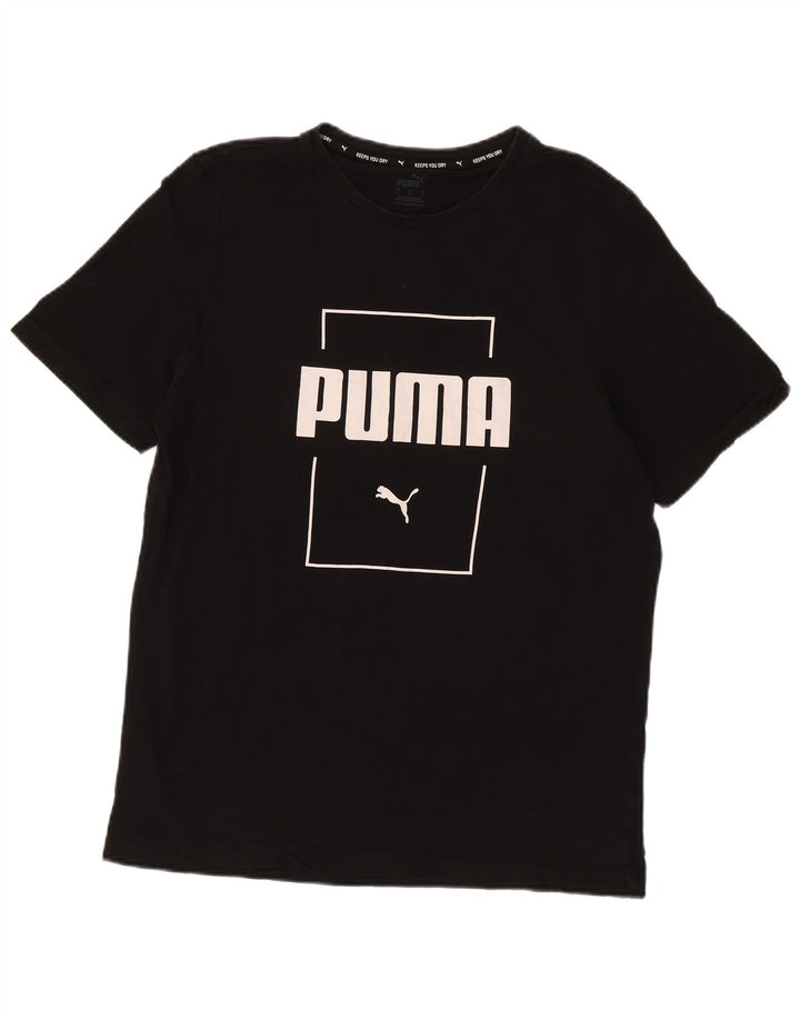 Puma Herre Grafisk T-Shirt Top Stor Sort Bomuld