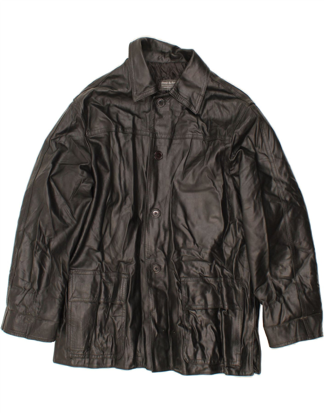 VINTAGE Mens Leather Jacket UK 40 Large Black Leather Vintage Vintage and Second-Hand Vintage from Messina Hembry 