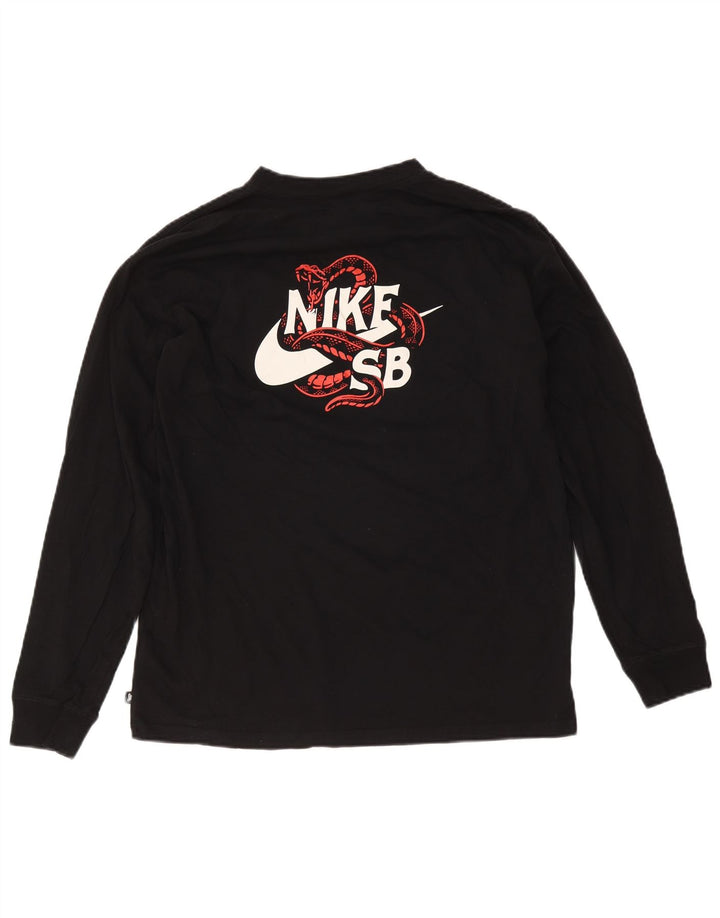 Nike Herre Loose Fit Grafisk Top Langærmet Medium Sort Bomuld