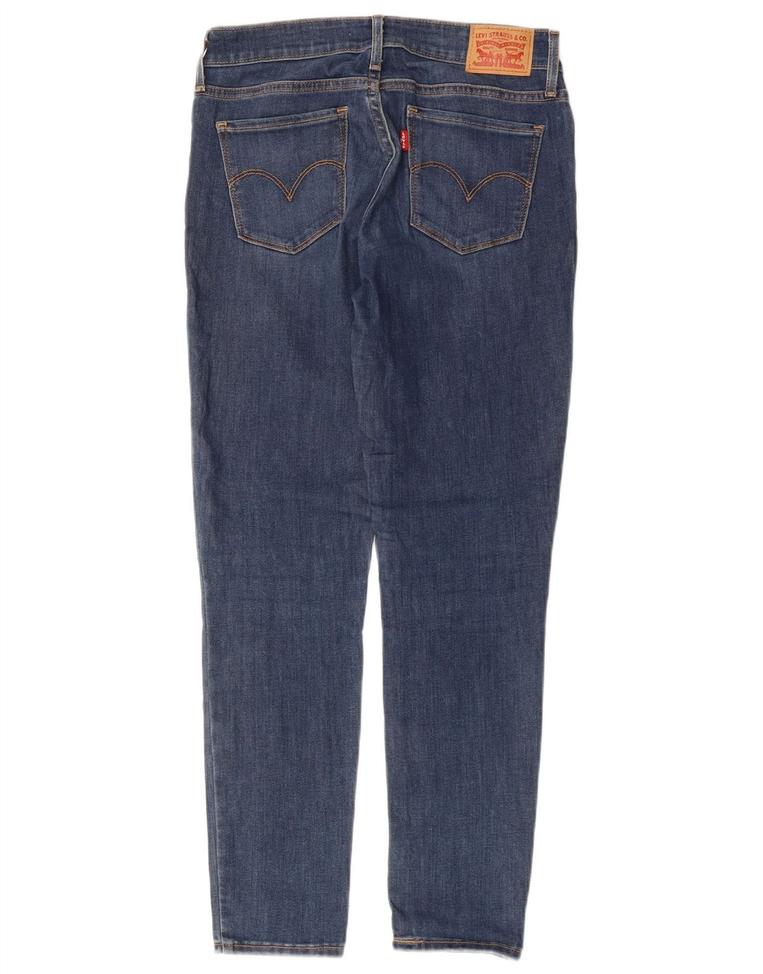 LEVI'S Dame 711 Skinny Jeans W27 L28 Marineblå Bomuld