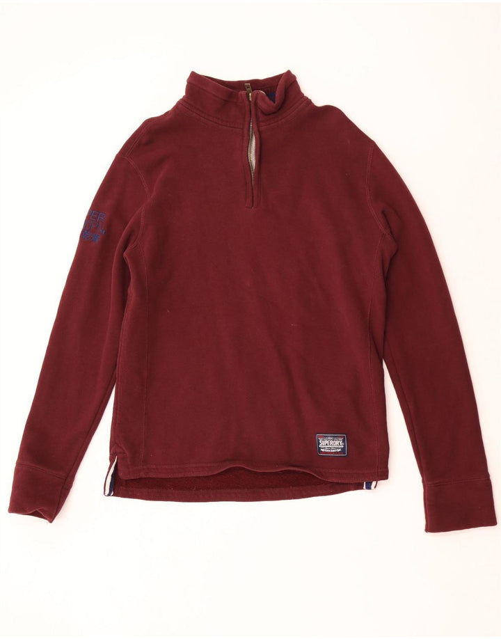 Superdry Sweatshirt med lynlås til mænd, stor rødbrun bomuld