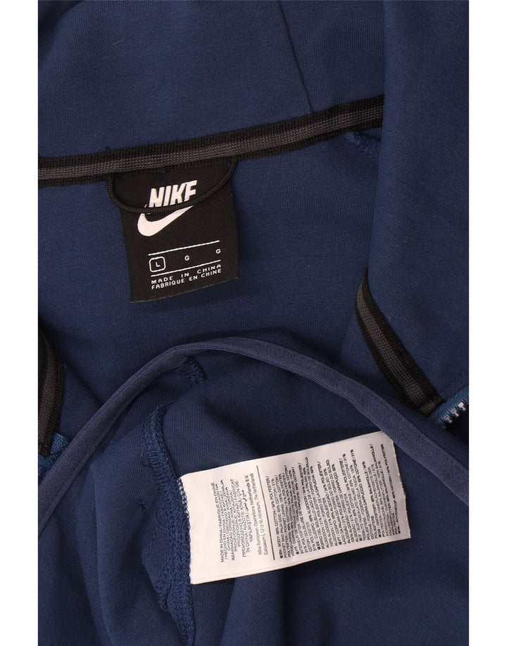 Nike hættetrøje med lynlås til mænd Stor marineblå bomuld