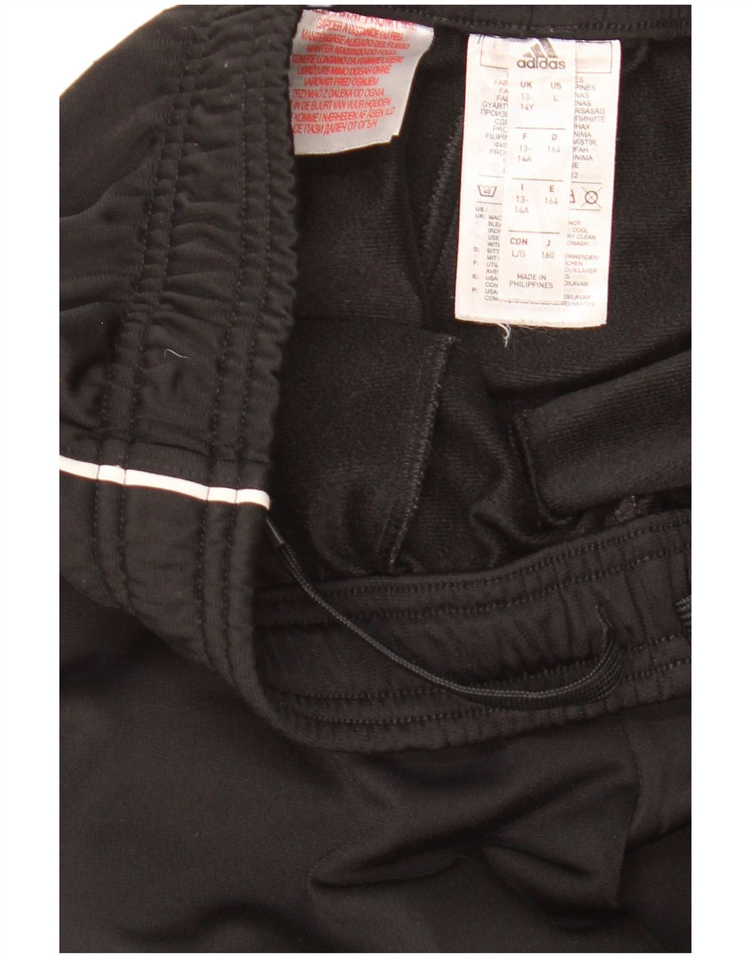 Adidas Drenge Træningsdragt Bukser Joggers 13-14 År Sort Polyester