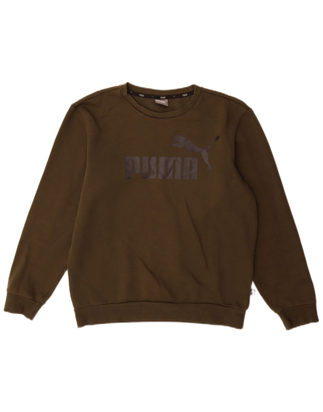 Puma Herre Grafisk Sweatshirt Jumper Small Khaki Bomuld