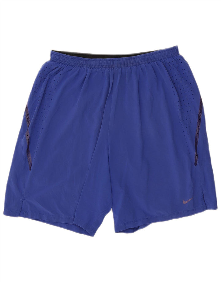 Nike Mens Dri Fit Sport Shorts Medium Blue Polyester