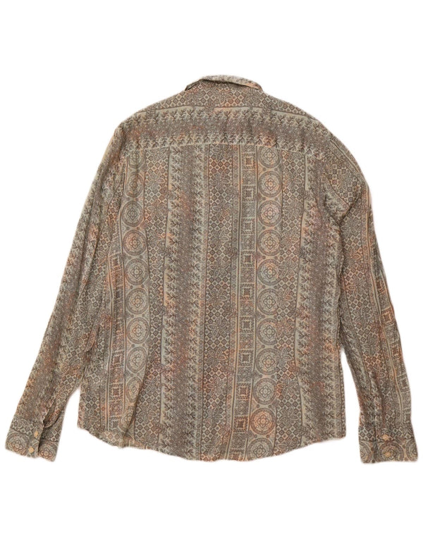 CALVIN KLEIN JEANS Dameskjorte UK 20 2XL Grå blomsterbomuld