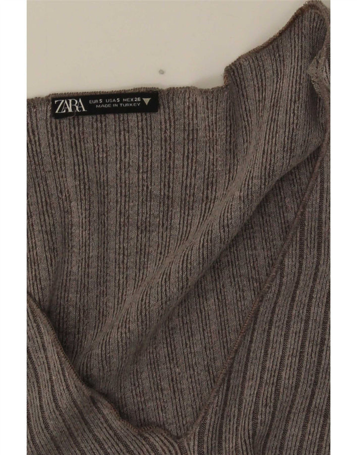 Zara Dame Langærmet Jumper Kjole UK 8 Lille Grå