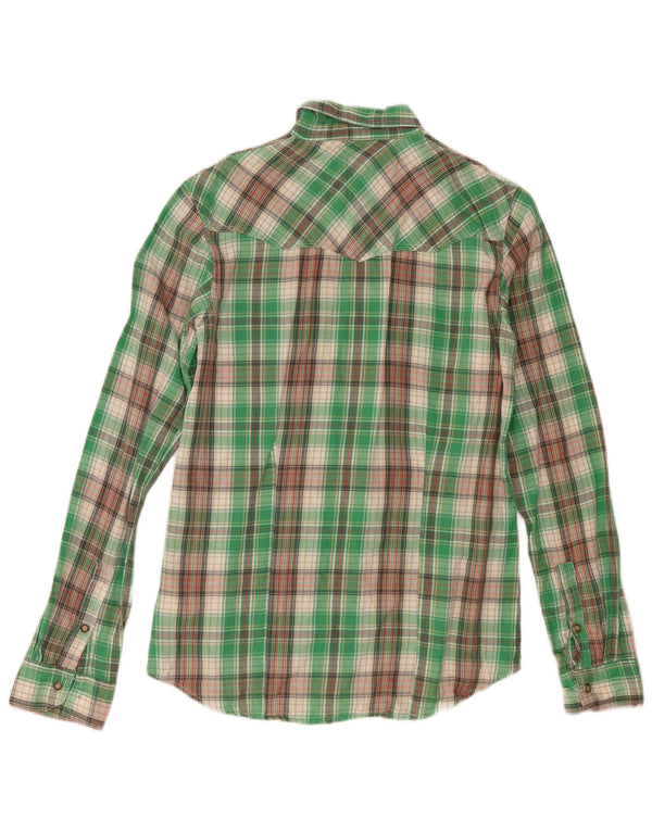 Wrangler Herre Slim Fit Flanellskjorte Lille grøn ternet bomuld