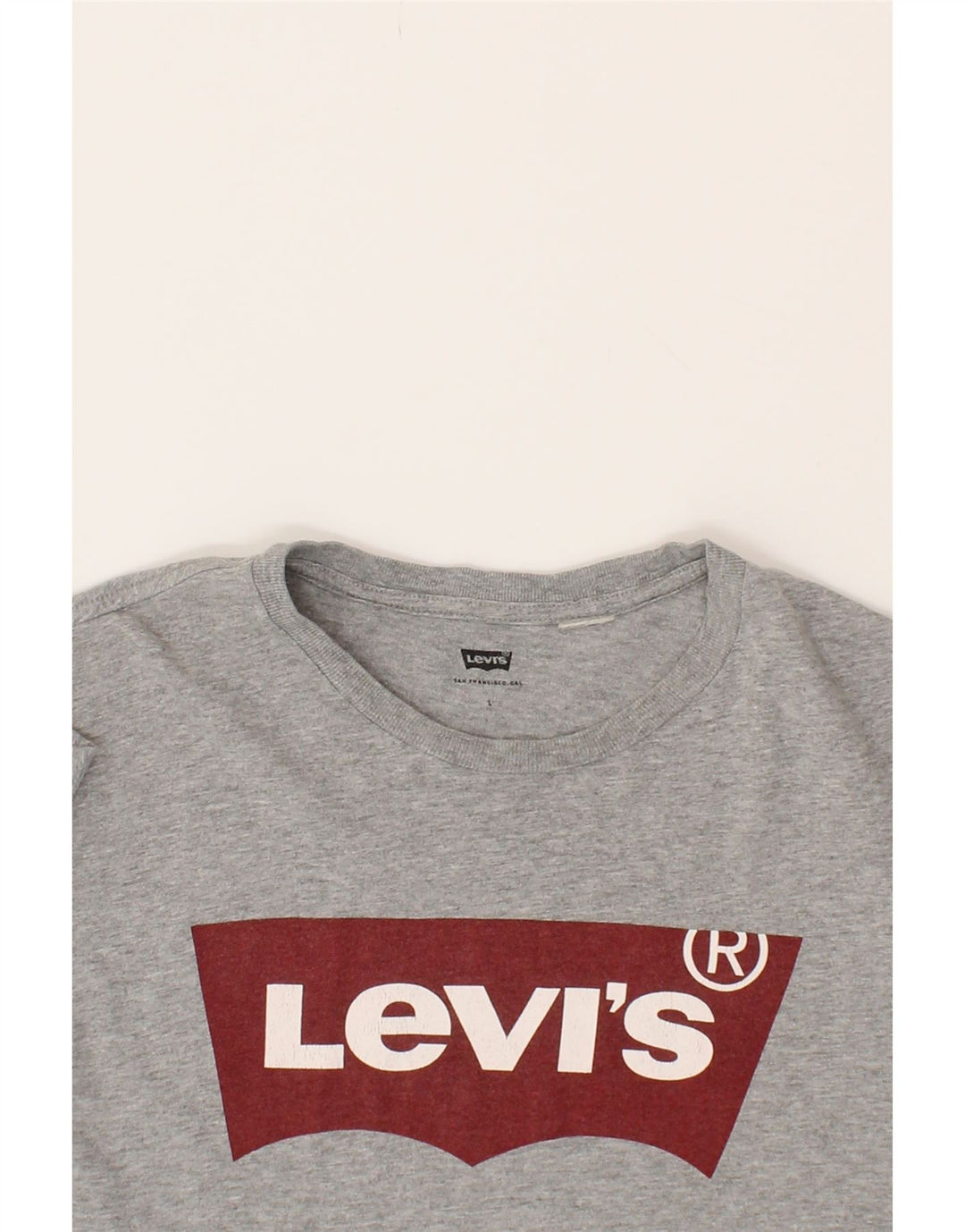 LEVI'S Mens Graphic T-Shirt Top Large Grey Vintage Levi's and Second-Hand Levi's from Messina Hembry 