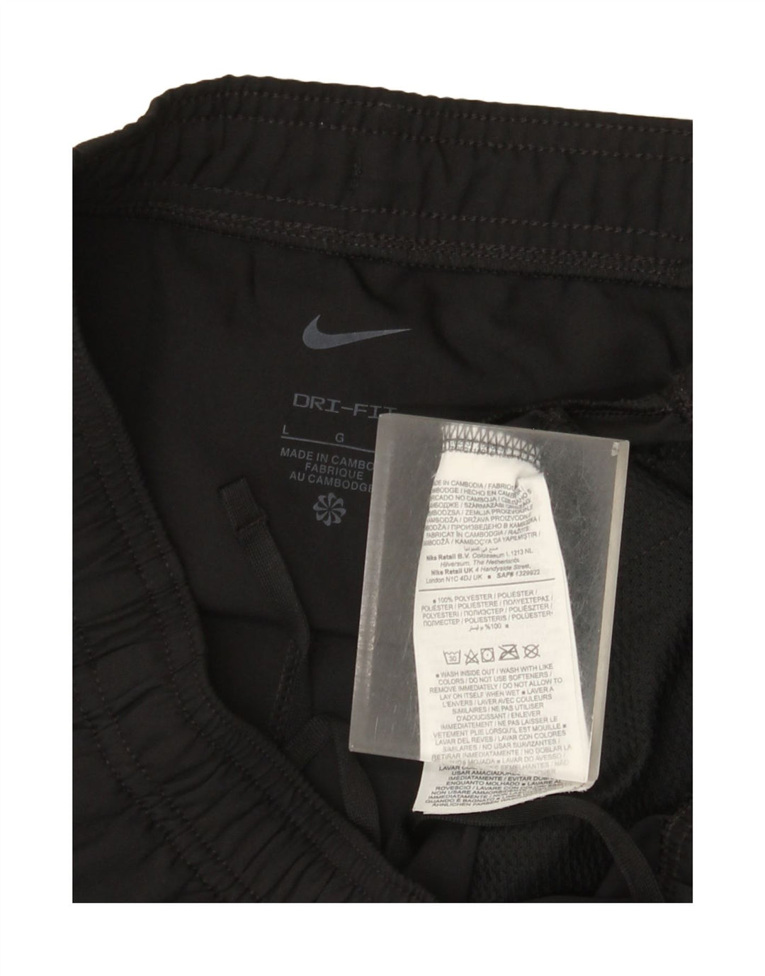 Nike Dame Dri Fit træningsdragt Bukser UK 16 Large Black Polyester