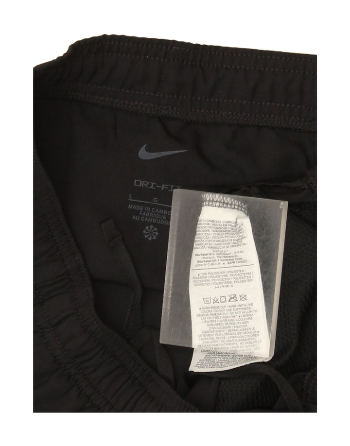 Nike Dame Dri Fit træningsdragt Bukser UK 16 Large Black Polyester