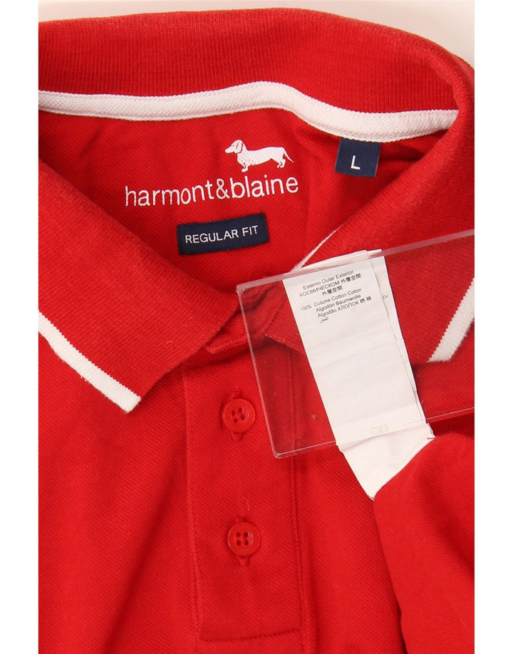 HARMONT & BLAINE Regular Fit Polo Shirt til mænd Stor rød bomuld