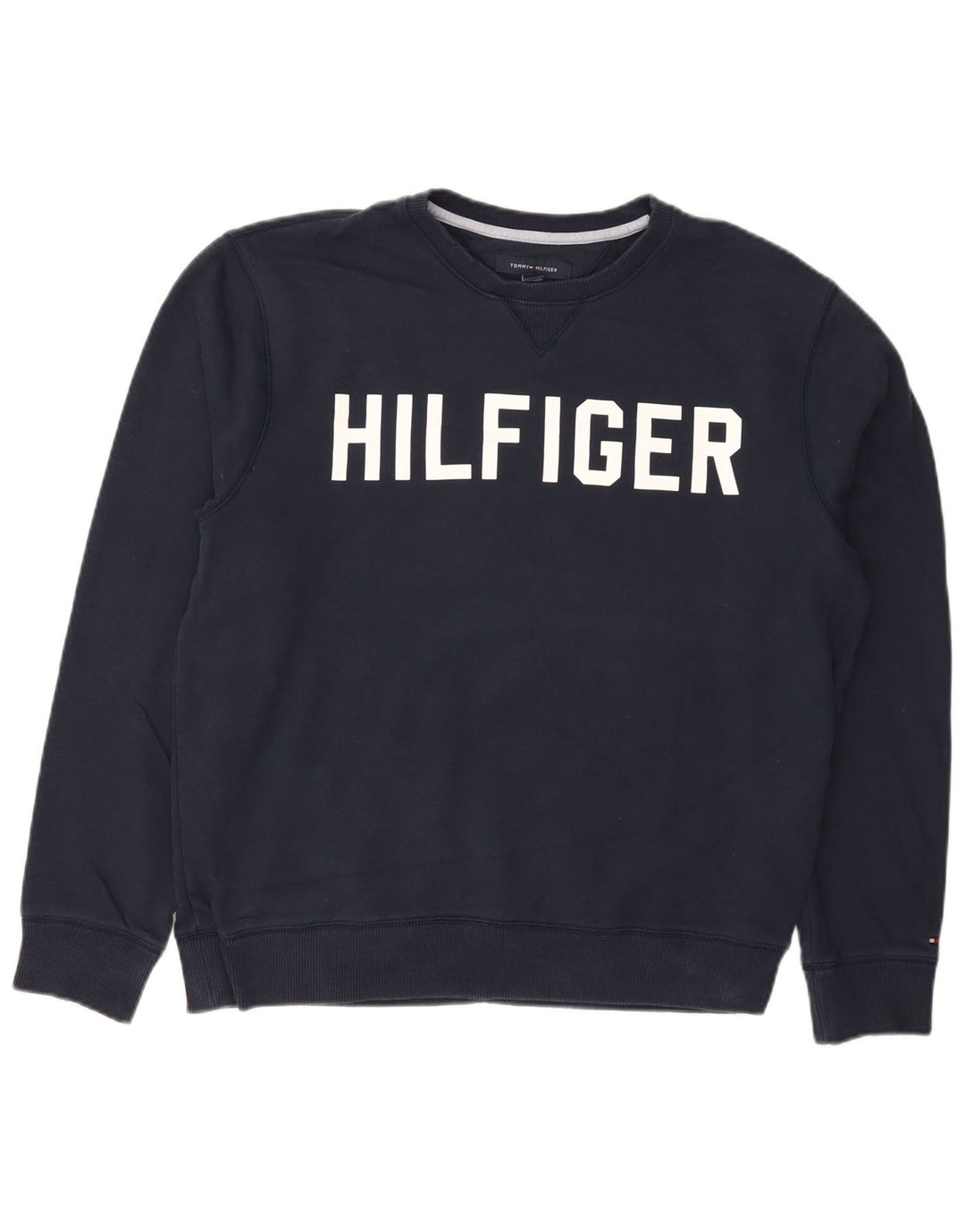 Tommy Hilfiger Herre Grafisk Sweatshirt Jumper Stor Marineblå Bomuld