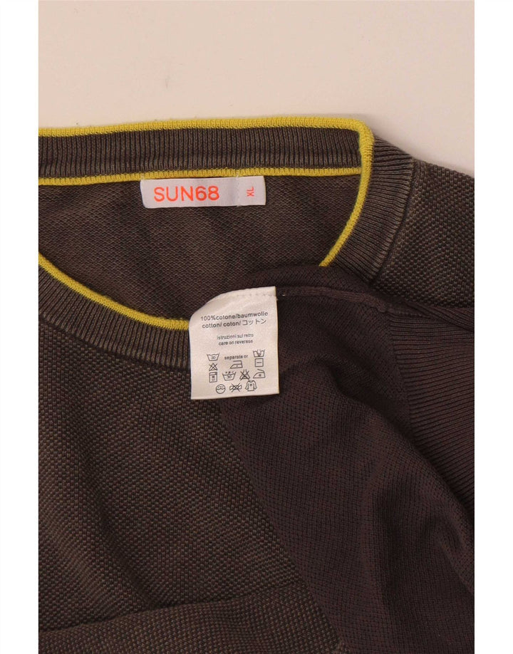 Sun68 Herre sweater med rund hals XL grå bomuld