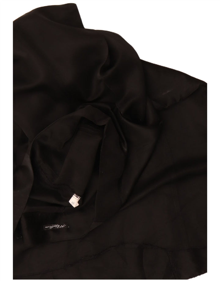 Vintage Dame Maxi A-Line nederdel IT 46 Large W32 Black Silk Classic