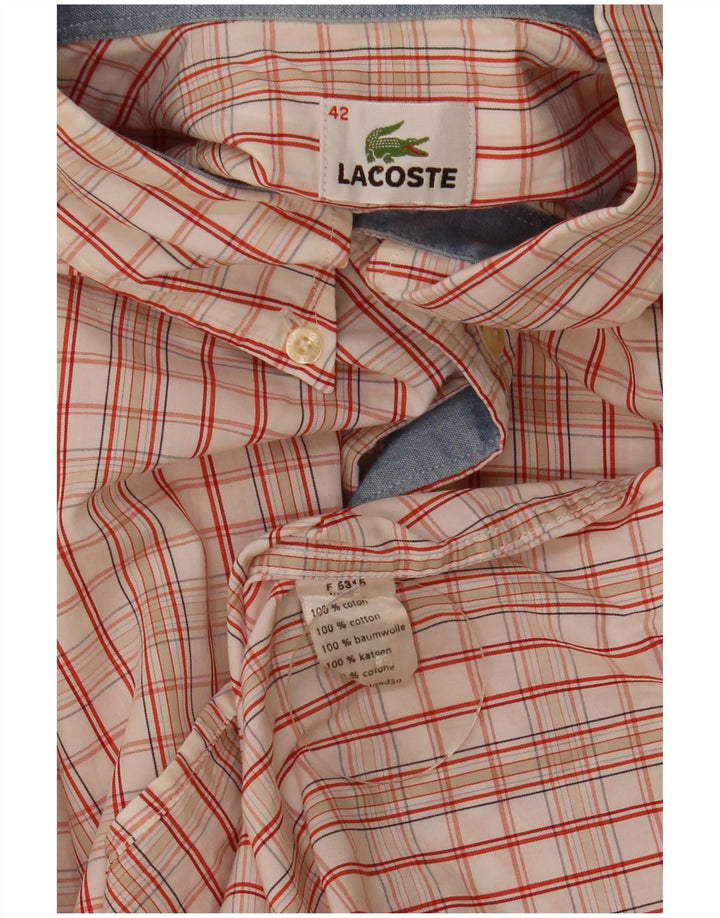 Lacoste Herreskjorte str. 42 Large Off White ternet bomuld