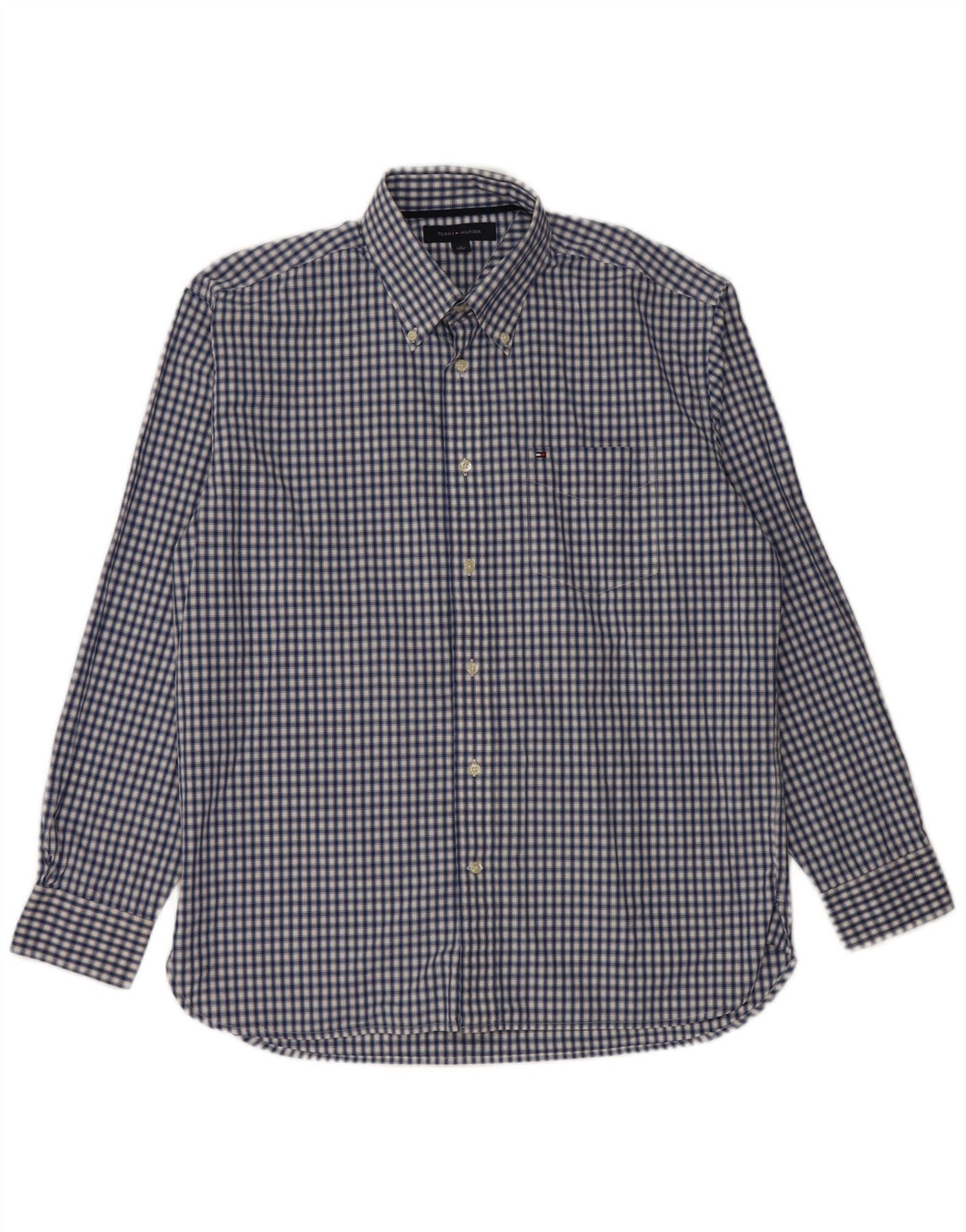TOMMY HILFIGER Herreskjorte Medium Blue Gingham Cotton