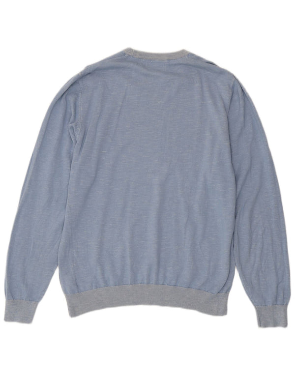 Marks & Spencer Herre sweater med rund hals, stor blå flækket