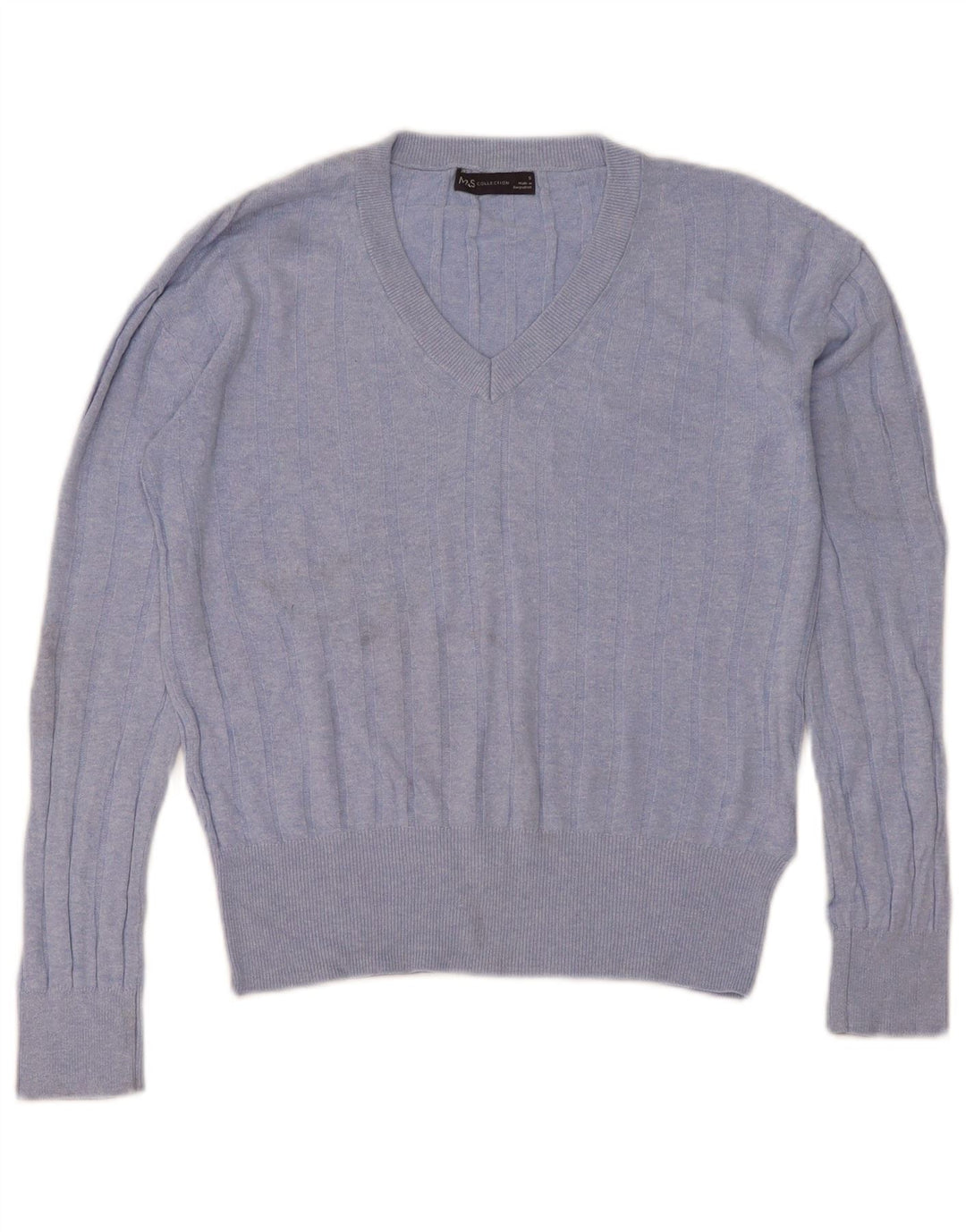 Marks & Spencer Dame V-hals sweater UK 10 Small Blue