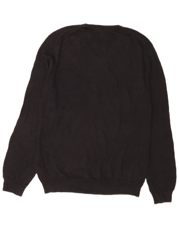 Massimo Dutti Herre V-hals sweater Medium Sort Bomuld