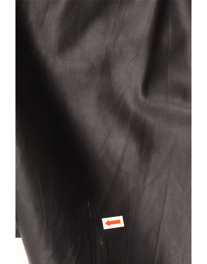 Zara Dame imiteret læder mininederdel Medium W28 Sort polyester