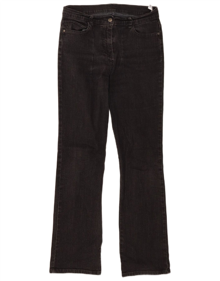 Marks & Spencer Womens Bootcut Jeans UK 10 Small W30 L29 Black Cotton