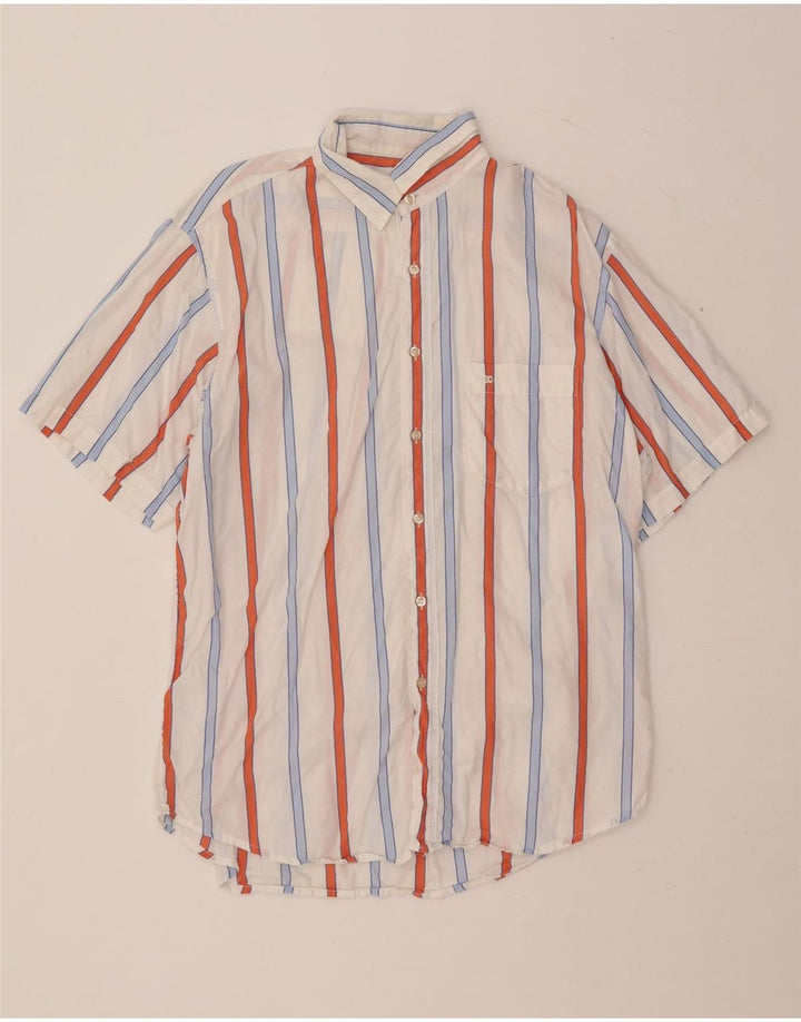 ENRICO COVERI Herre kortærmet skjorte str. 42 Stor hvid stribet