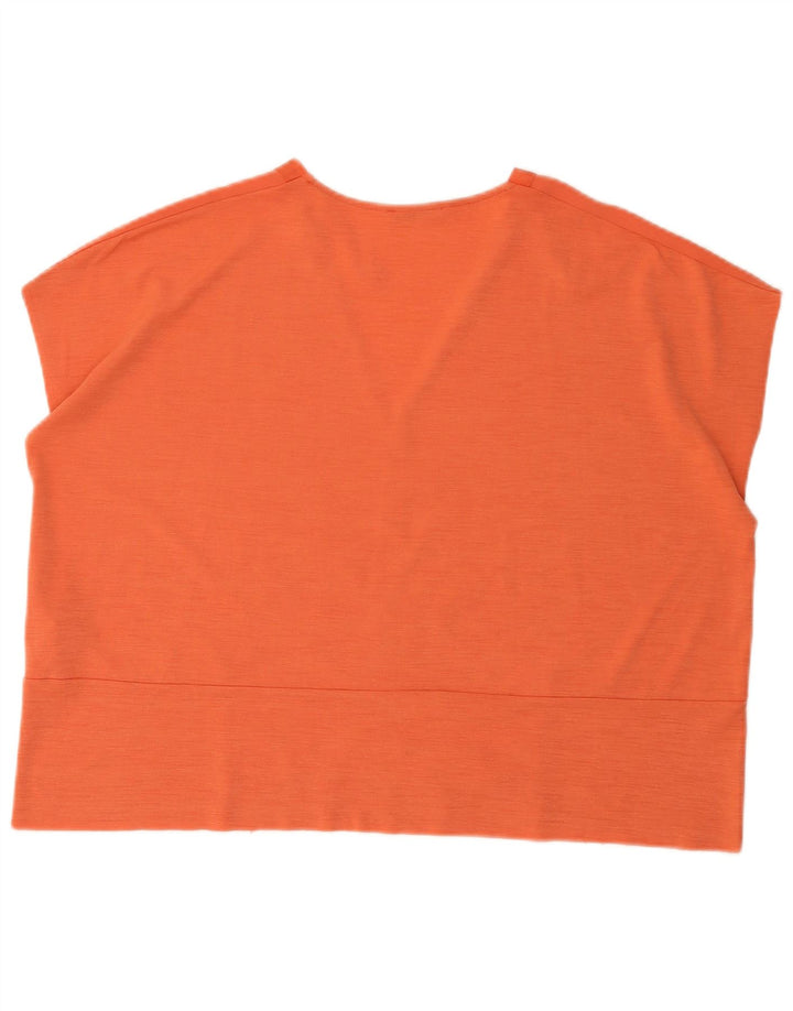 Zara Dame Oversized Bluse Top UK 16 Large Orange Polyester