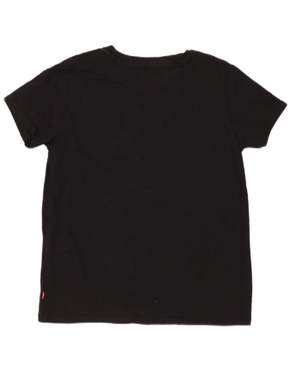 Levi's Dame Grafisk T-Shirt Top UK 10 Lille Sort Bomuld