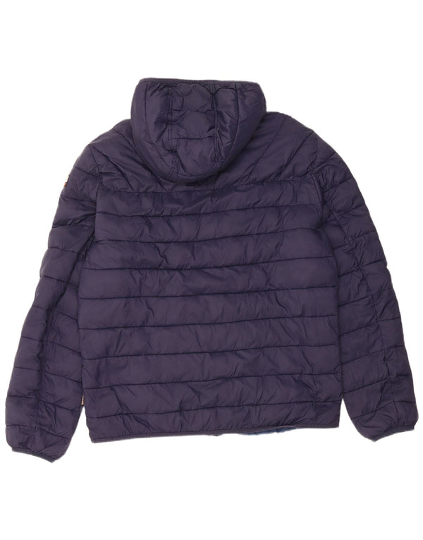 Napapijri Mens Hooded Padded Jacket UK 44 2XL Navy Blue Polyamide