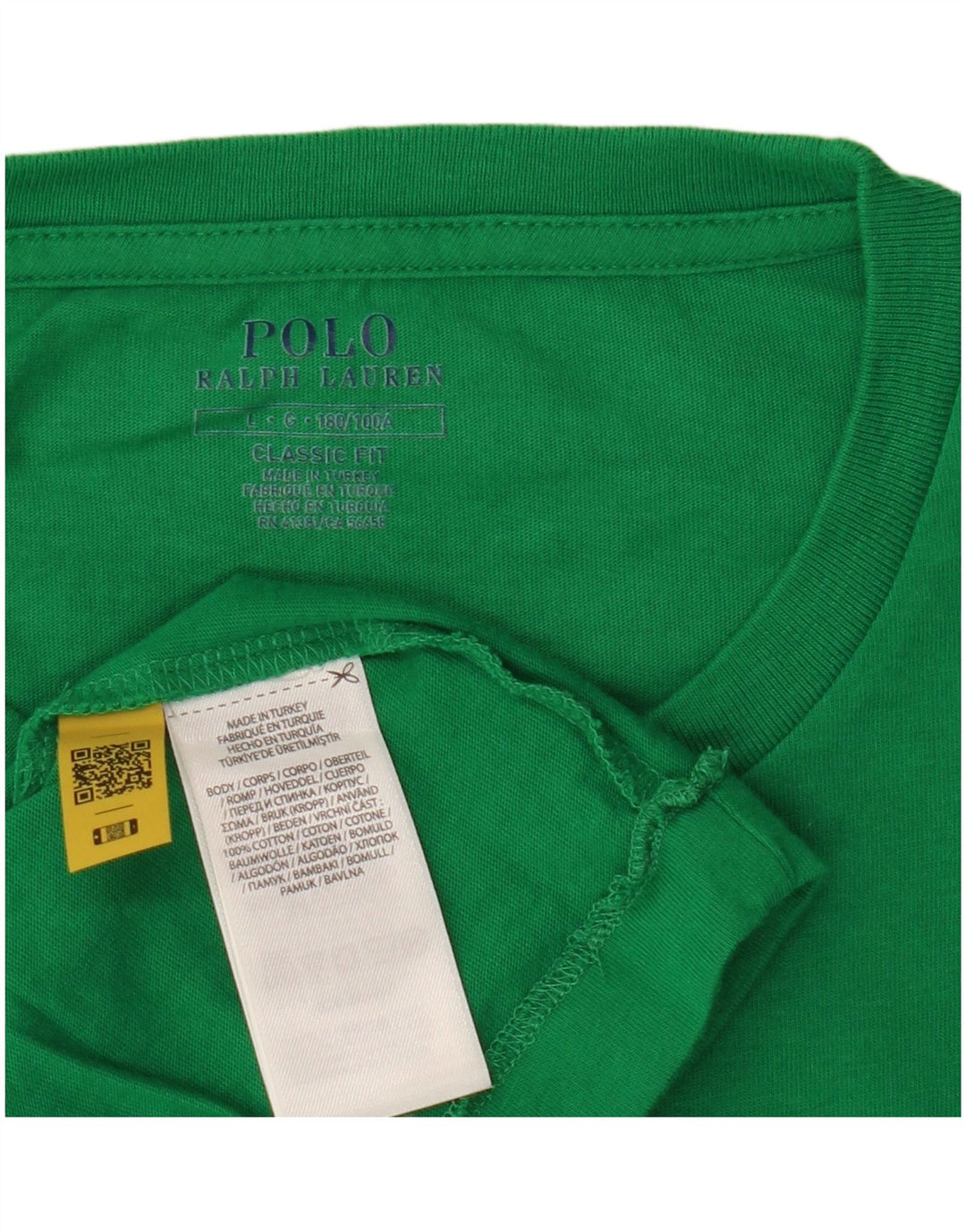 POLO RALPH LAUREN Herre Classic Fit T-Shirt Top Stor Grøn Bomuld