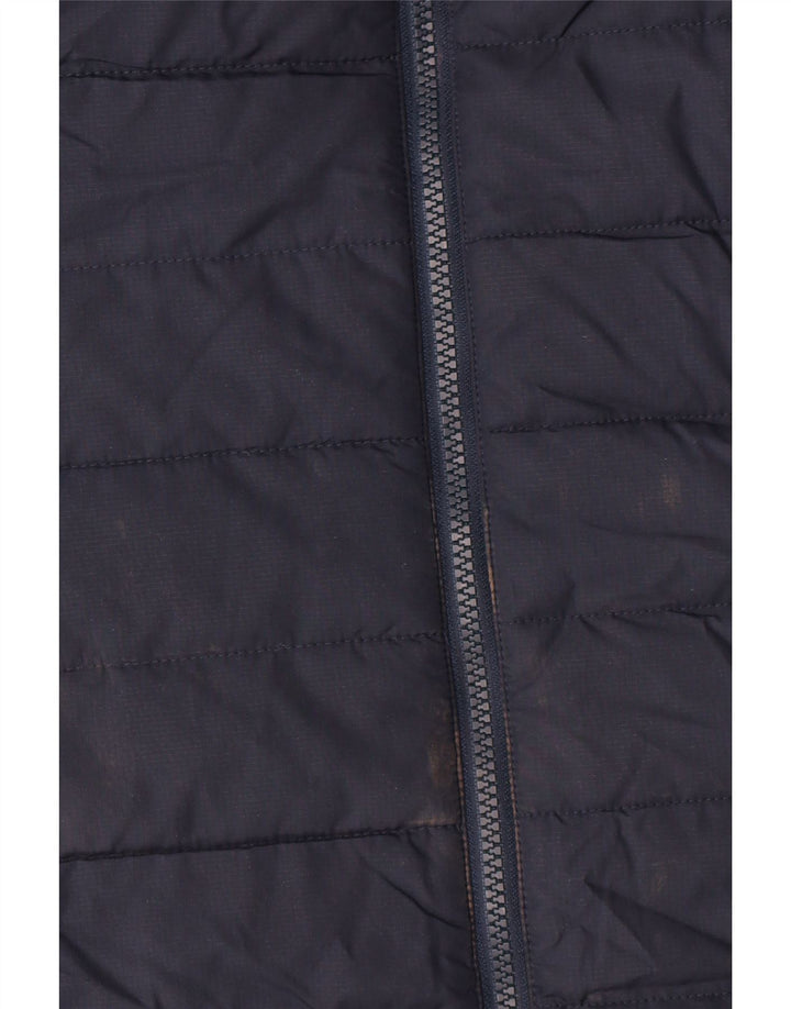 Jack Wolfskin Dame Hætte Polstret Frakke UK 8/10 Small Navy Blue Polyester