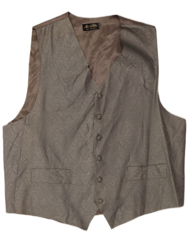 Vintage vest til mænd, stor grå Paisley