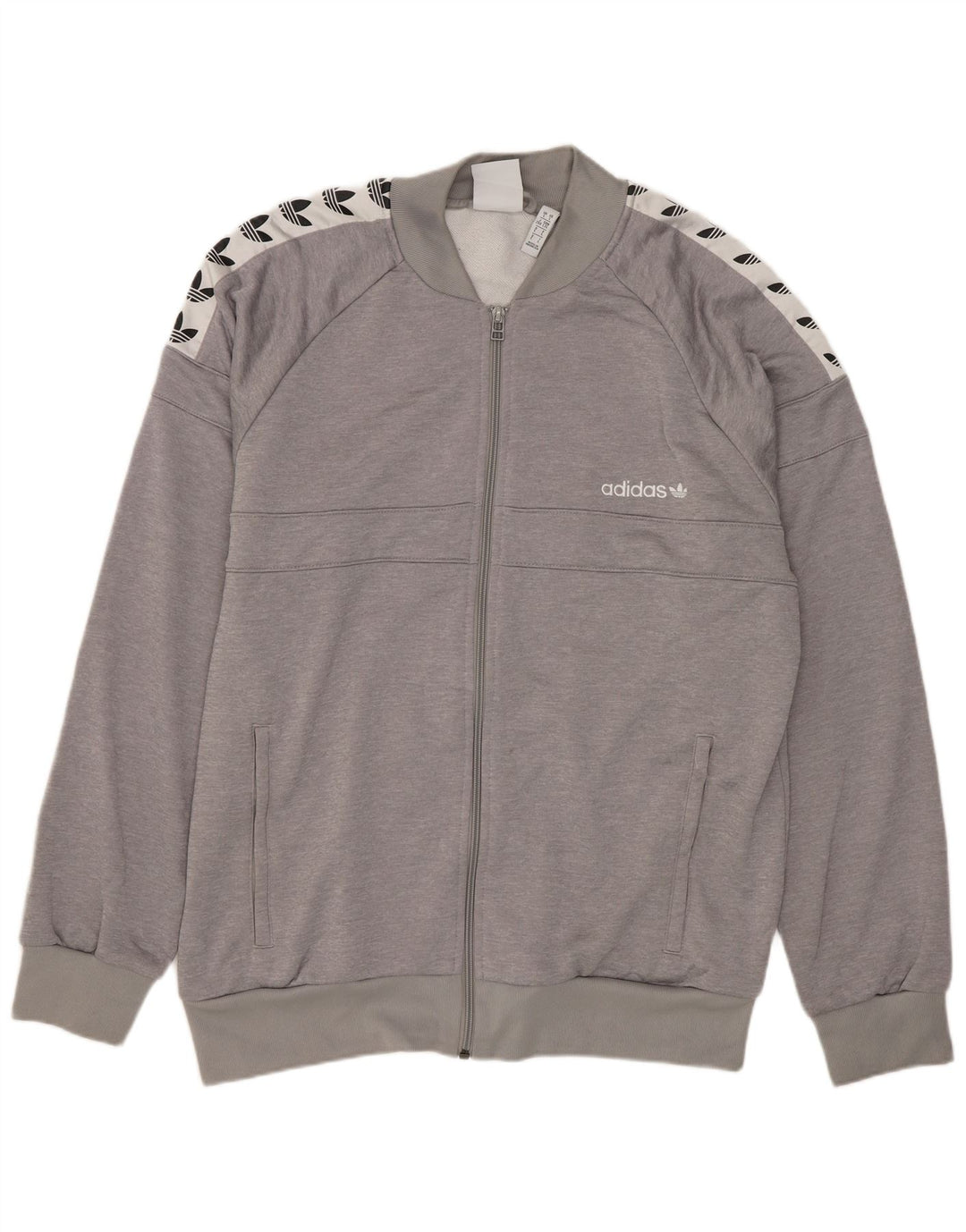 ADIDAS Grafisk træningsdragt til mænd, topjakke, stor grå farveblok polyester