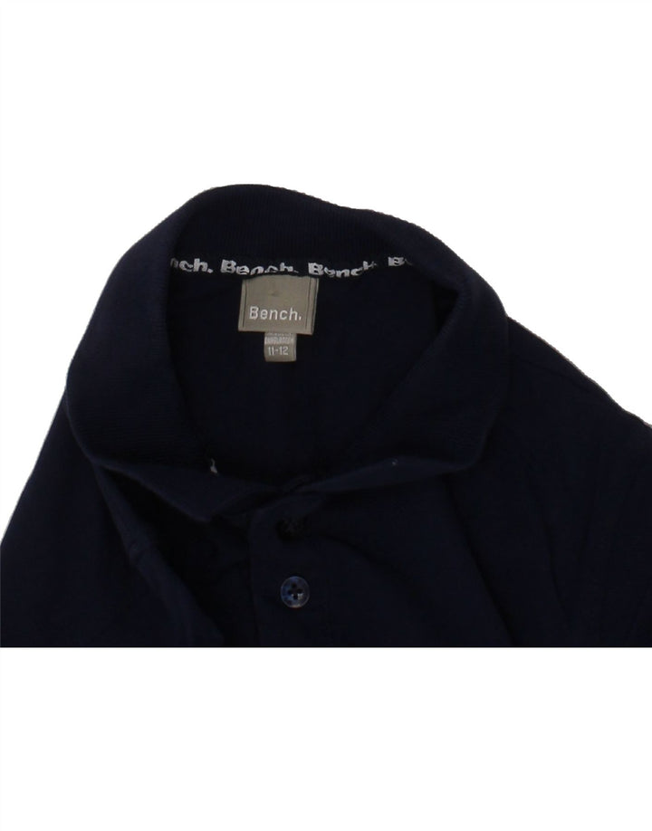 BENCH Boys Graphic Polo Shirt 10-11 Years Navy Blue Cotton Vintage Bench and Second-Hand Bench from Messina Hembry 