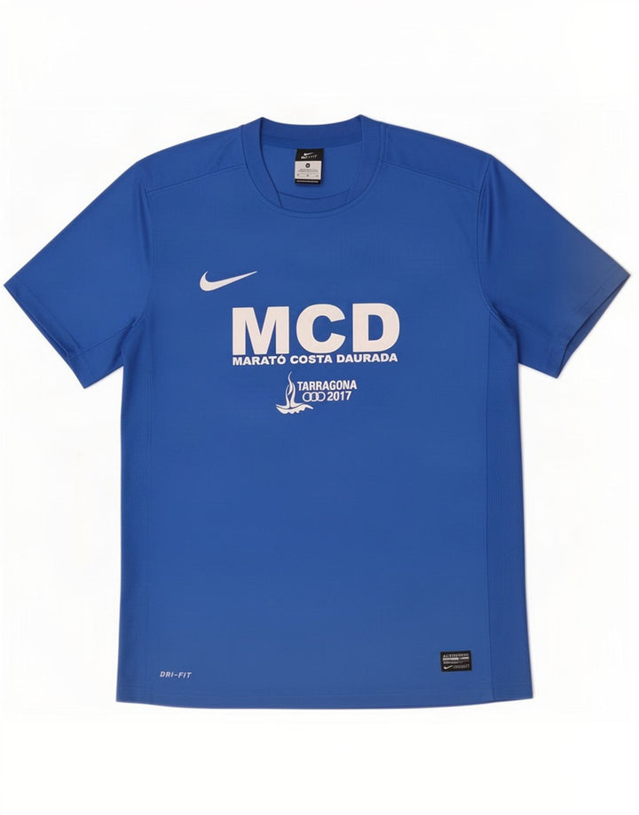 Nike Herre Marato Costa Daurada grafisk T-shirt top mellemblå polyester
