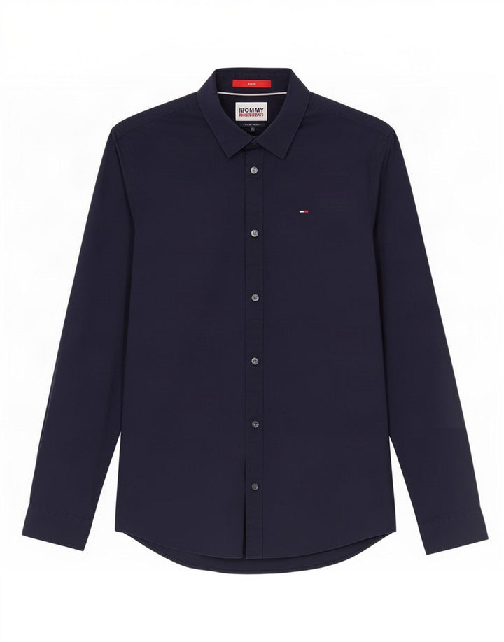 Tommy Hilfiger Herre Slim Fit skjorte Lille marineblå bomuld