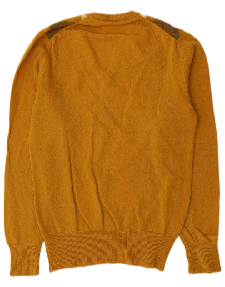 Cutty Sark Herre V-hals sweater lille gul Argyle/Diamond Wool