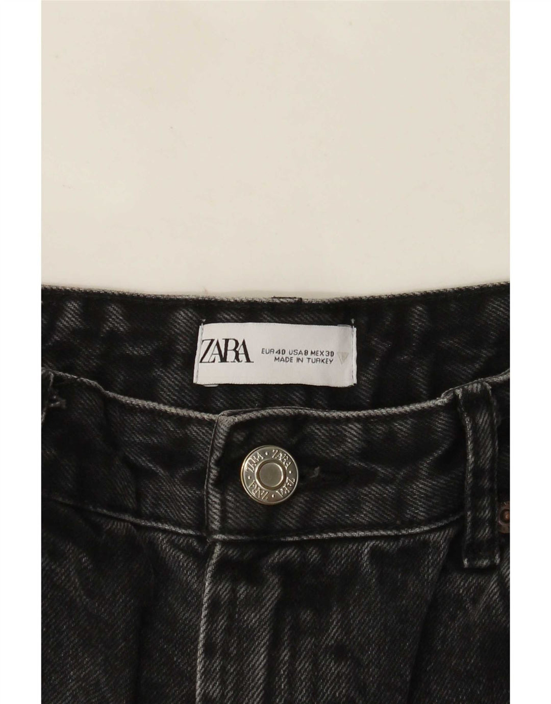 Zara Womens High Rise Wide Leg Jeans EU 40 Medium W30 L34 Black