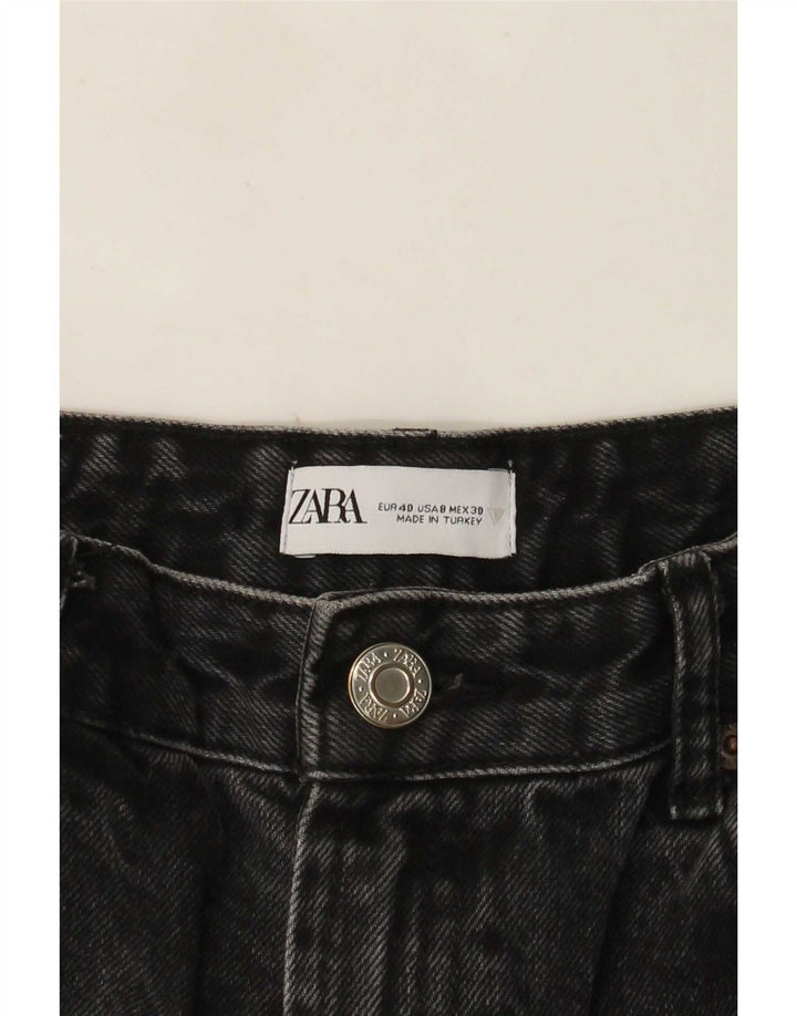 Zara Womens High Rise Wide Leg Jeans EU 40 Medium W30 L34 Black