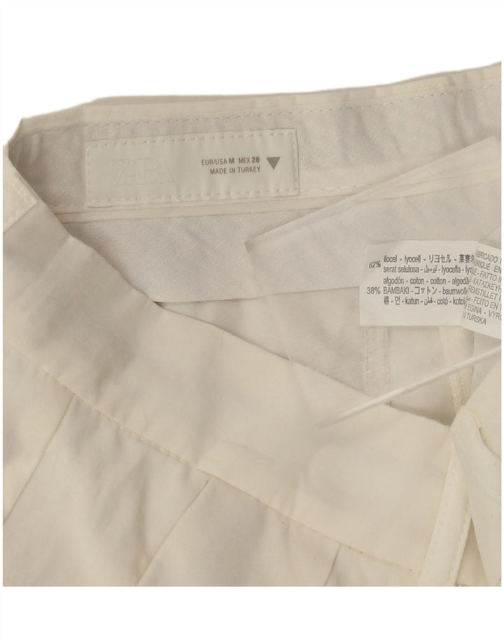 Zara Dame Pegged Chino Bukser Medium W28 L29 Hvid Lyocell