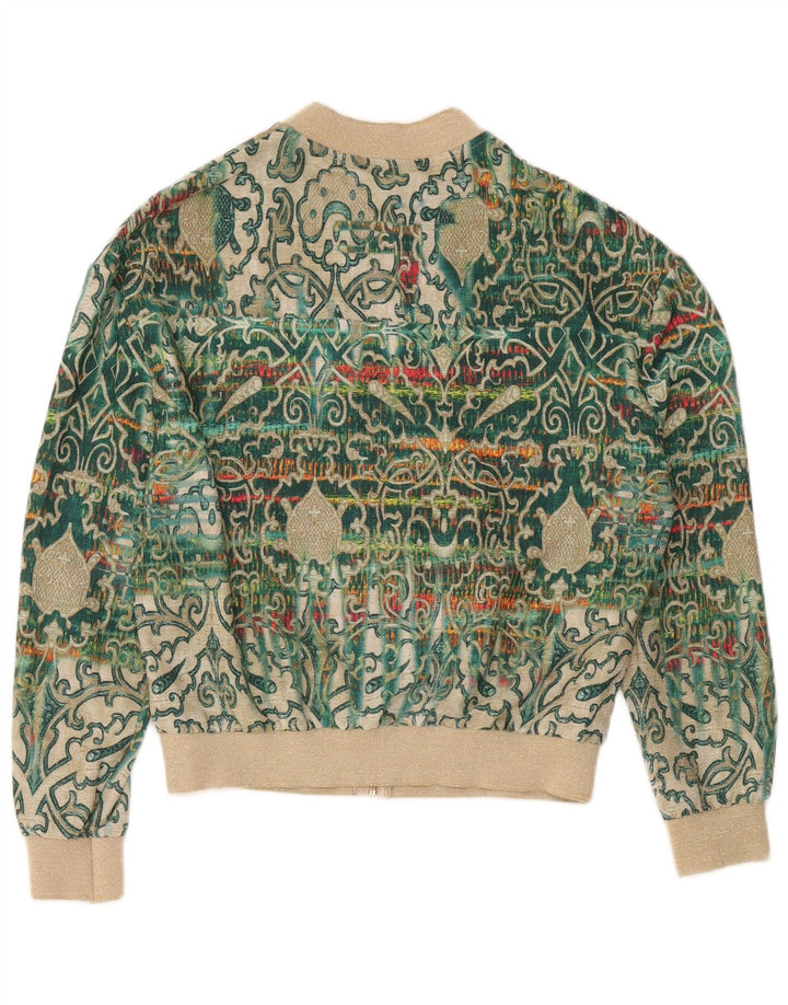 Vintage bomberjakke til kvinder EU 38 Medium Green Paisley