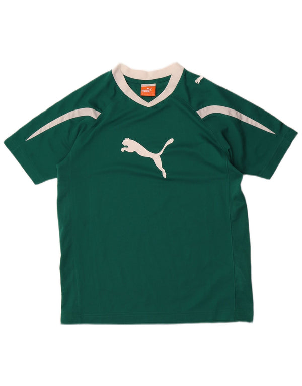 PUMA drenge grafisk t-shirt top 13-14 år grøn polyester